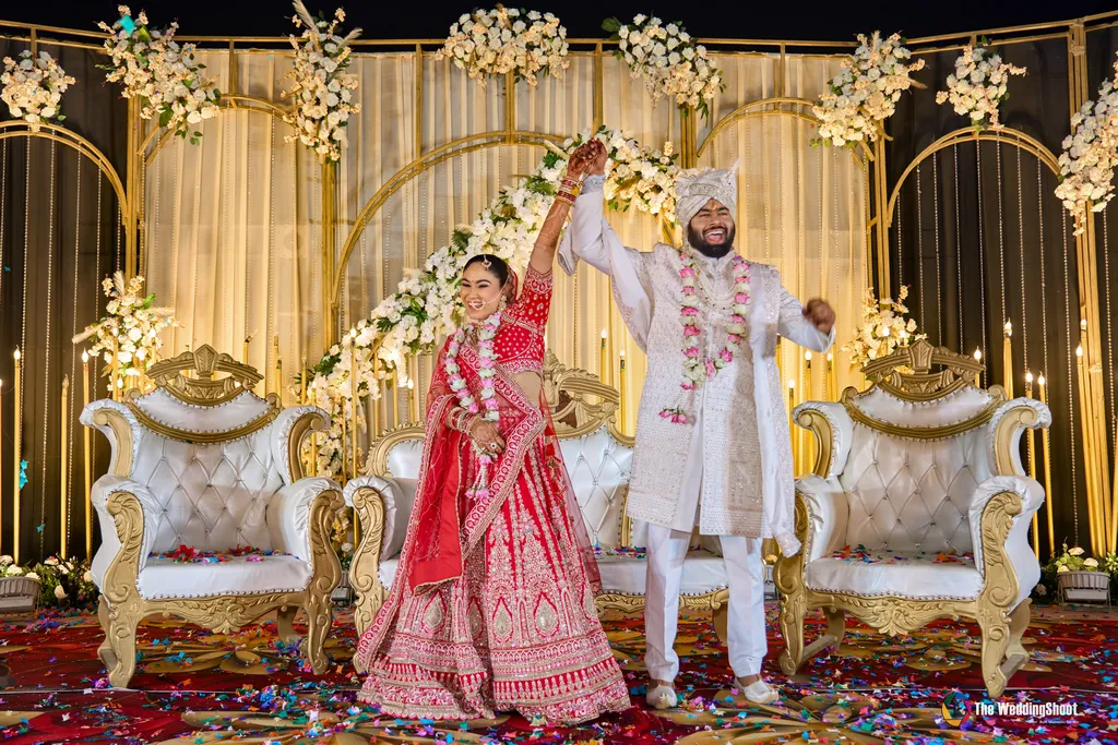 Luxury wedding ceremony stage decoration photography in Varanasi by The WeddingShoot